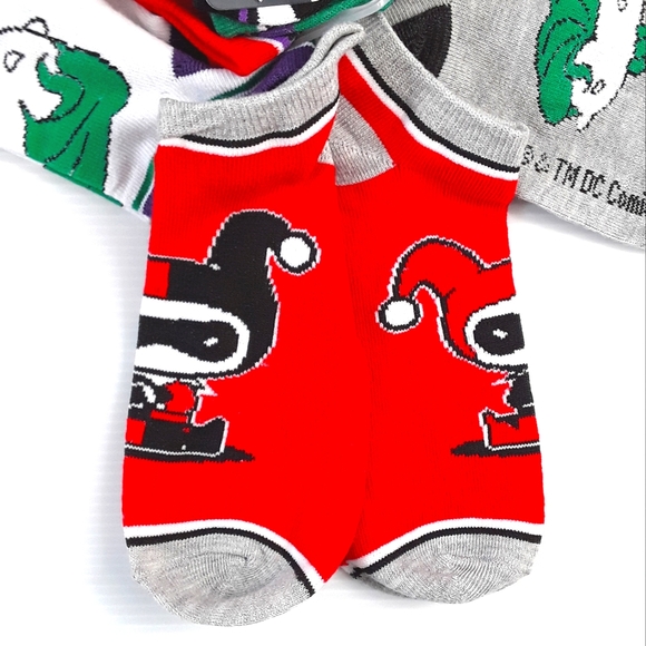 DC Comics Harley Quinn The Joker Ankle Socks Set NWT - Picture 6 of 9